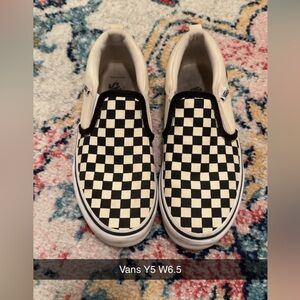 Vans Kids Black and White Checkered Slip-On Sneakers